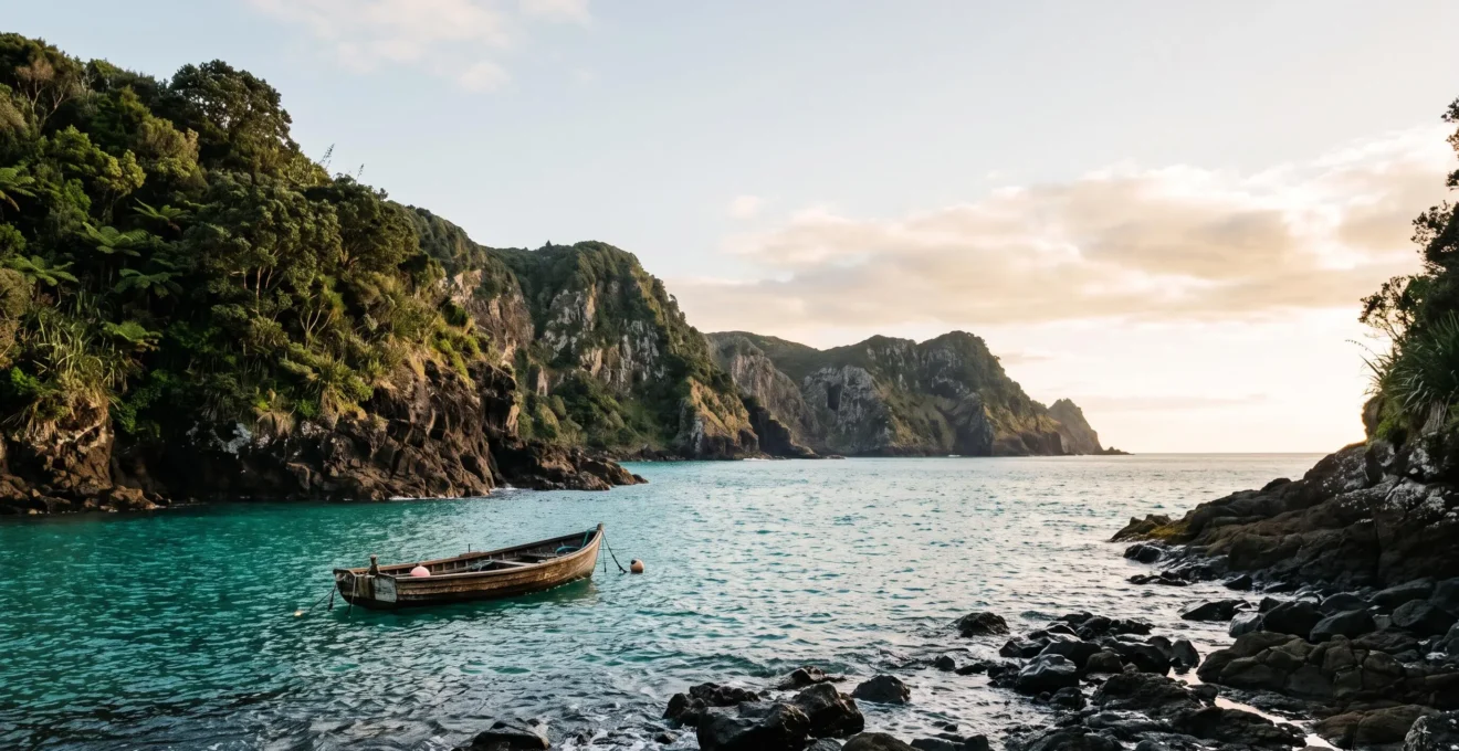 Vue aérienne d'une île préservée aux eaux turquoise et à la végétation intacte, symbole de voyage authentique